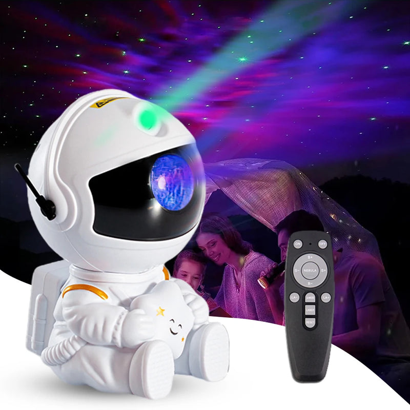 🌌 Luminária de Projeção de Estrelas e Astronauta Galaxy Star LED Night Light