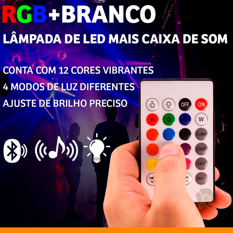 Lâmpada Musical 2 em 1 Premium Bluetooth Sound Box 12W Led Light