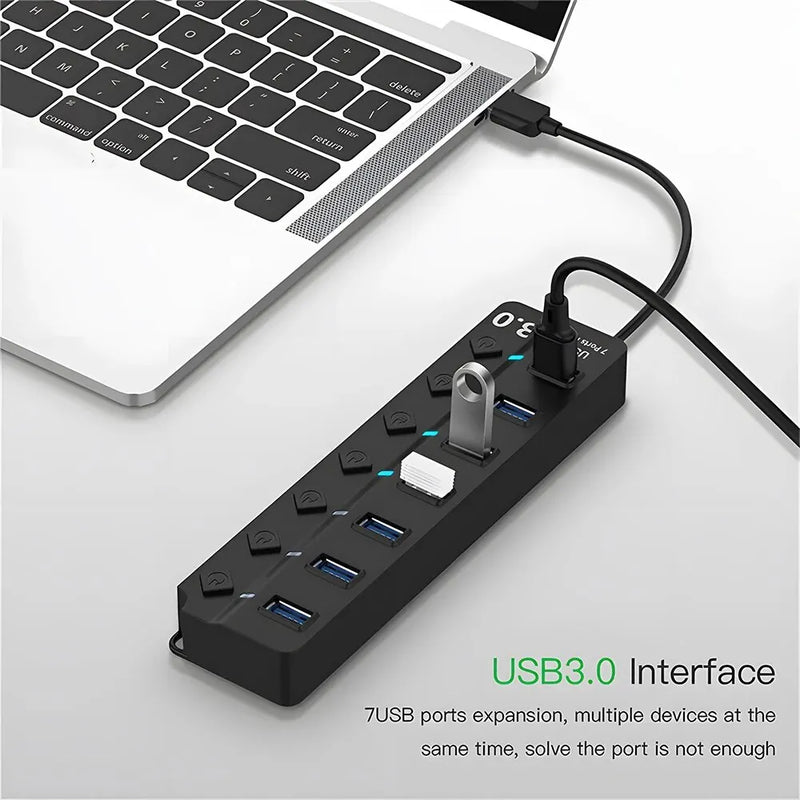 Hub USB DBIT 7-IN-1 Adaptador Multi-Hub com Switch Independente 🚀