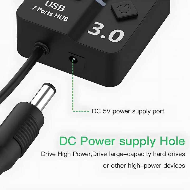 Hub USB DBIT 7-IN-1 Adaptador Multi-Hub com Switch Independente 🚀