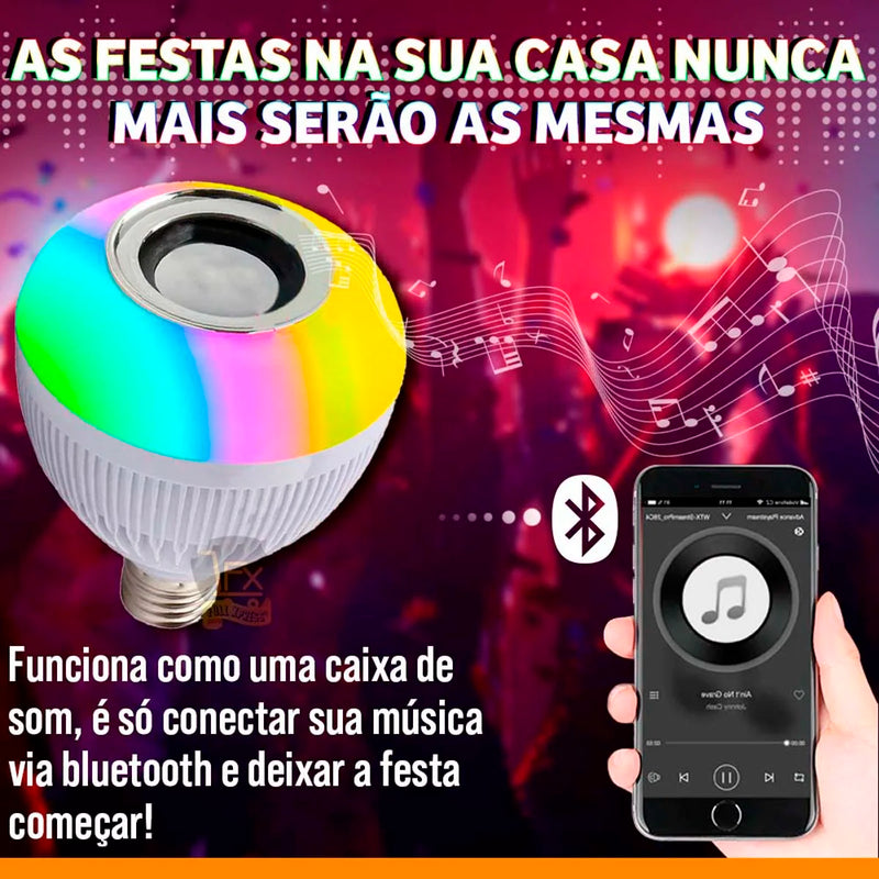 Lâmpada Musical 2 em 1 Premium Bluetooth Sound Box 12W Led Light