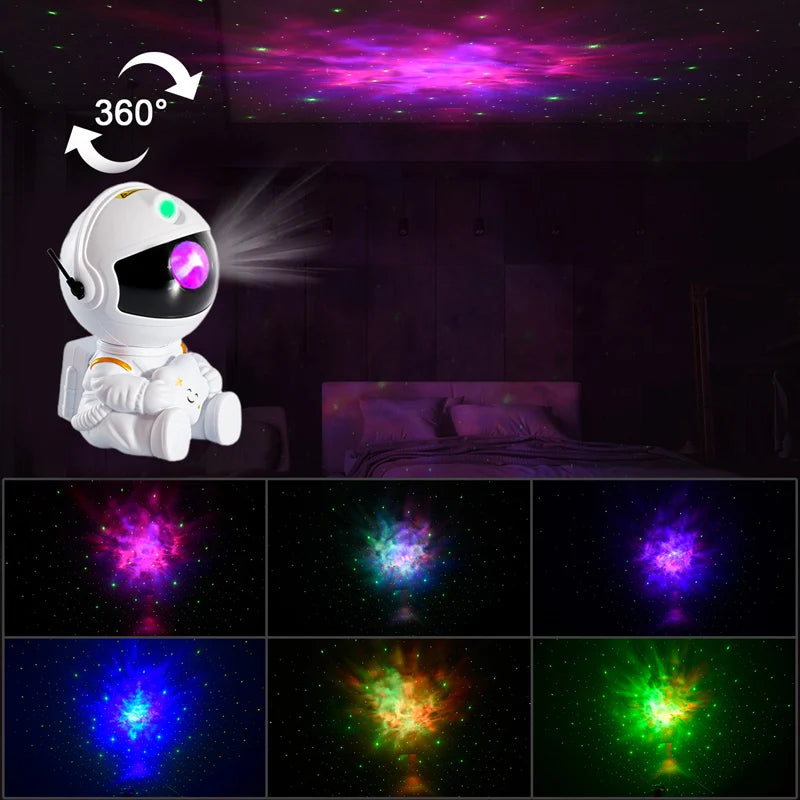 🌌 Luminária de Projeção de Estrelas e Astronauta Galaxy Star LED Night Light